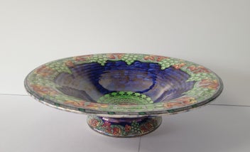Listing 2 of 4 for Maling large pedestal butterfly bowl