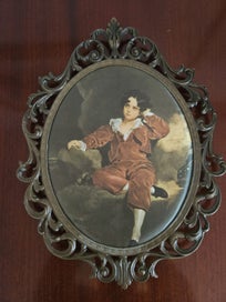 Listing 4 of 4 for Large Fabric Vintage Red Boy print