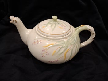 Listing 10 of 10 for Belleek Grass Ware Dejeuner Tea Set.