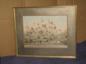 Listing 2 of 19 for Reg Burrage (OBE DFC) - Evening Incandescence Torrumbarry Lagoon Murray River