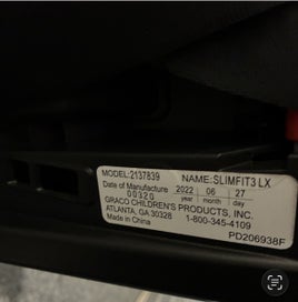 Listing 3 of 3 for Graco SlimFit3 LX Convertible Car Seat | Manufactured June 2022