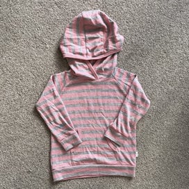 Listing 1 of 2 for Size 2 Girls Babu Pink Striped Merino Hoodie Hoody