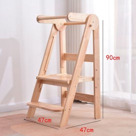 Listing 10 of 11 for Solid Wood Foldable Learning Tower – 3 Adjustable Heights