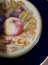Listing 2 of 3 for VINTAGE AYNSLEY ORCHARD FRUIT TRIO COBALT BLUE