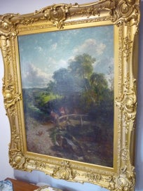 Listing 7 of 8 for SUPERB 18/19TH CENT ENGLISH LARGE OIL PAINTING. ORNATE ORIGINAL GILT FRAME
