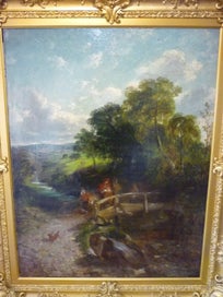 Listing 8 of 8 for SUPERB 18/19TH CENT ENGLISH LARGE OIL PAINTING. ORNATE ORIGINAL GILT FRAME