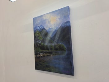Listing 5 of 13 for Afterpay - Sun Rays Fiordland - Landscape Painting by Caley Hall