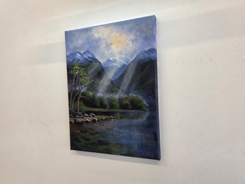Listing 7 of 13 for Afterpay - Sun Rays Fiordland - Landscape Painting by Caley Hall
