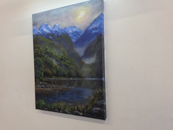Listing 4 of 15 for Afterpay - Glowing Snow Fiordland - Landscape Painting by Caley Hall