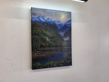 Listing 7 of 15 for Afterpay - Glowing Snow Fiordland - Landscape Painting by Caley Hall