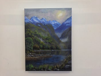 Listing 11 of 15 for Afterpay - Glowing Snow Fiordland - Landscape Painting by Caley Hall