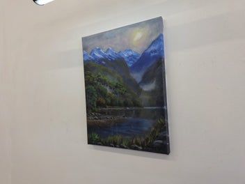 Listing 13 of 15 for Afterpay - Glowing Snow Fiordland - Landscape Painting by Caley Hall