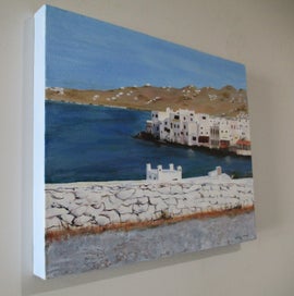 Listing 3 of 6 for "Mykonos Greek Islands" Original Artwork in Acylic.