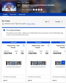 Listing 2 of 3 for 4 X MAGICAL PASS DISNEY ON ICE TICKETS FRONT ROW 7TH AUGUST 7PM