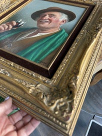 Listing 4 of 6 for Oil Portrait “Man with Glass of Wine” – Signed E. Baro/Léon Noireaut (1886–1972)