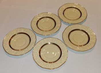 Listing 15 of 19 for Crown Ducal Florentine "Golden Glamour" 37-Piece Antique Dinner Service