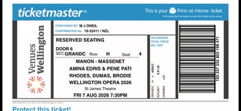 Listing 2 of 2 for MANON - MASSENET Opera 2 tickets Wellington 7 August