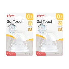 Listing 1 of 10 for 2PK Pigeon Softouch BPP Baby Bottle Teat SS Anti-Colic Peristaltic...