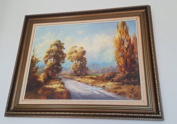 Listing 2 of 20 for <<< WELL-EXECUTED " JOAN COLEMAN " RURAL LANDSCAPE OIL PAINTING >>>
