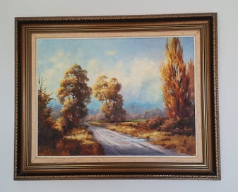 Listing 3 of 20 for <<< WELL-EXECUTED " JOAN COLEMAN " RURAL LANDSCAPE OIL PAINTING >>>