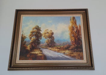 Listing 4 of 20 for <<< WELL-EXECUTED " JOAN COLEMAN " RURAL LANDSCAPE OIL PAINTING >>>