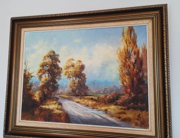 Listing 5 of 20 for <<< WELL-EXECUTED " JOAN COLEMAN " RURAL LANDSCAPE OIL PAINTING >>>