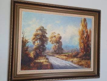 Listing 6 of 20 for <<< WELL-EXECUTED " JOAN COLEMAN " RURAL LANDSCAPE OIL PAINTING >>>