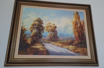 Listing 7 of 20 for <<< WELL-EXECUTED " JOAN COLEMAN " RURAL LANDSCAPE OIL PAINTING >>>