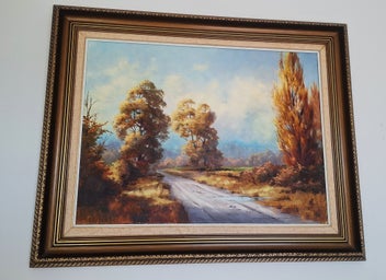 Listing 8 of 20 for <<< WELL-EXECUTED " JOAN COLEMAN " RURAL LANDSCAPE OIL PAINTING >>>