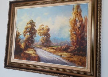 Listing 11 of 20 for <<< WELL-EXECUTED " JOAN COLEMAN " RURAL LANDSCAPE OIL PAINTING >>>