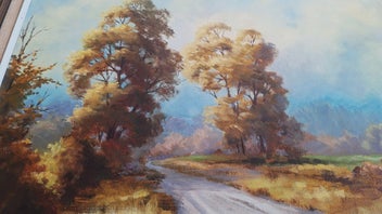Listing 17 of 20 for <<< WELL-EXECUTED " JOAN COLEMAN " RURAL LANDSCAPE OIL PAINTING >>>