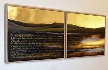 Listing 2 of 12 for ORIGINAL NZ PAINTING - MAORI LEGEND LONG WHITE CLOUD - GOLD LEAF -