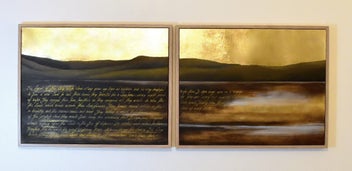 Listing 3 of 12 for ORIGINAL NZ PAINTING - MAORI LEGEND LONG WHITE CLOUD - GOLD LEAF -