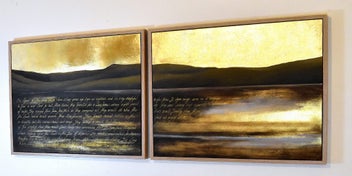 Listing 4 of 12 for ORIGINAL NZ PAINTING - MAORI LEGEND LONG WHITE CLOUD - GOLD LEAF -