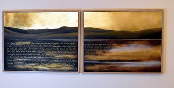 Listing 6 of 12 for ORIGINAL NZ PAINTING - MAORI LEGEND LONG WHITE CLOUD - GOLD LEAF -