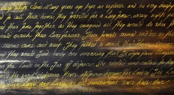 Listing 7 of 12 for ORIGINAL NZ PAINTING - MAORI LEGEND LONG WHITE CLOUD - GOLD LEAF -