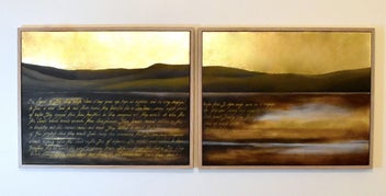 Listing 9 of 12 for ORIGINAL NZ PAINTING - MAORI LEGEND LONG WHITE CLOUD - GOLD LEAF -