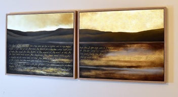 Listing 10 of 12 for ORIGINAL NZ PAINTING - MAORI LEGEND LONG WHITE CLOUD - GOLD LEAF -