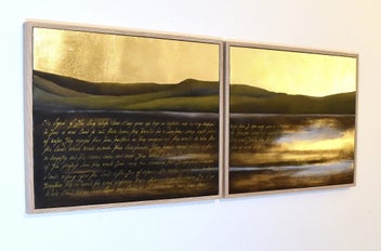 Listing 11 of 12 for ORIGINAL NZ PAINTING - MAORI LEGEND LONG WHITE CLOUD - GOLD LEAF -