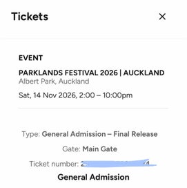 Listing 2 of 3 for Parklands Festival Ticket Auckland
