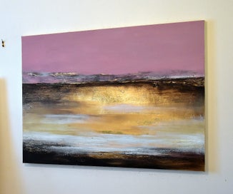 Listing 3 of 15 for ROSE BAY DELIGHT - EXTRA LARGE - GOLD LEAF - NZ ORIGINAL PAINTING