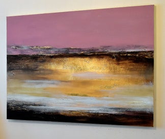 Listing 13 of 15 for ROSE BAY DELIGHT - EXTRA LARGE - GOLD LEAF - NZ ORIGINAL PAINTING