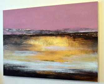 Listing 15 of 15 for ROSE BAY DELIGHT - EXTRA LARGE - GOLD LEAF - NZ ORIGINAL PAINTING