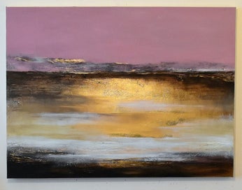 Listing 1 of 15 for ROSE BAY DELIGHT - EXTRA LARGE - GOLD LEAF - NZ ORIGINAL PAINTING