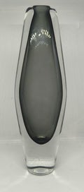 Listing 2 of 9 for Mid Century Smoked Glass Vase 22.5cm - Josef Schott Style
