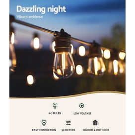 Listing 4 of 6 for 55M Festoon Lights Christmas Fairy String Outdoor Party Garden Decor