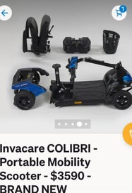 Listing 10 of 10 for Invacare Colibri mobility scooter