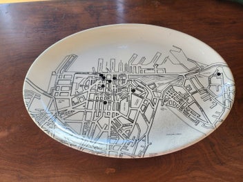 Listing 4 of 5 for Rare Crown Lynn Auckland City Map Platter – Trillos / Downtown