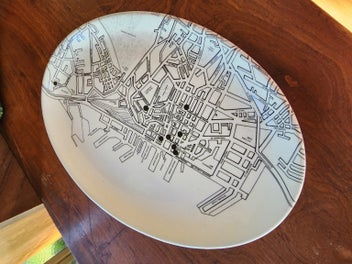 Listing 3 of 5 for Rare Crown Lynn Auckland City Map Platter – Trillos / Downtown