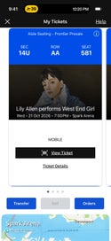 Listing 1 of 2 for Lily Allen 4x seated tickets wed 21st Oct spark arena